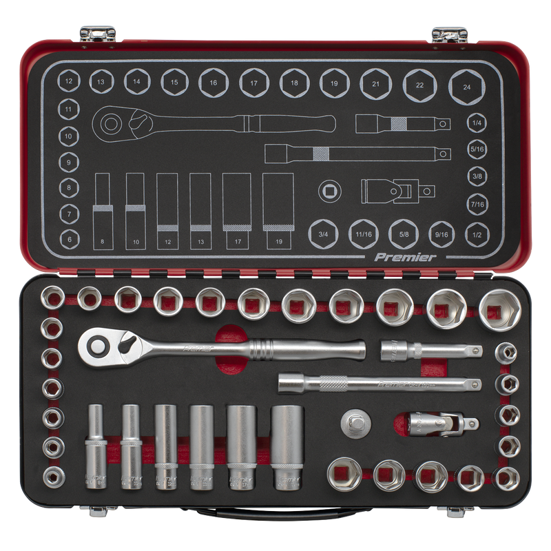 Sealey AK7923 Premier Platinum Metric/Imperial Socket Set 3/8"Sq Drive 37pc - additional view 4