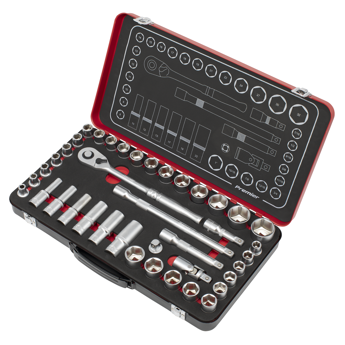 Sealey AK7925 Premier Platinum Metric/Imperial Socket Set 1/2"Sq Drive 40pc - additional view 6