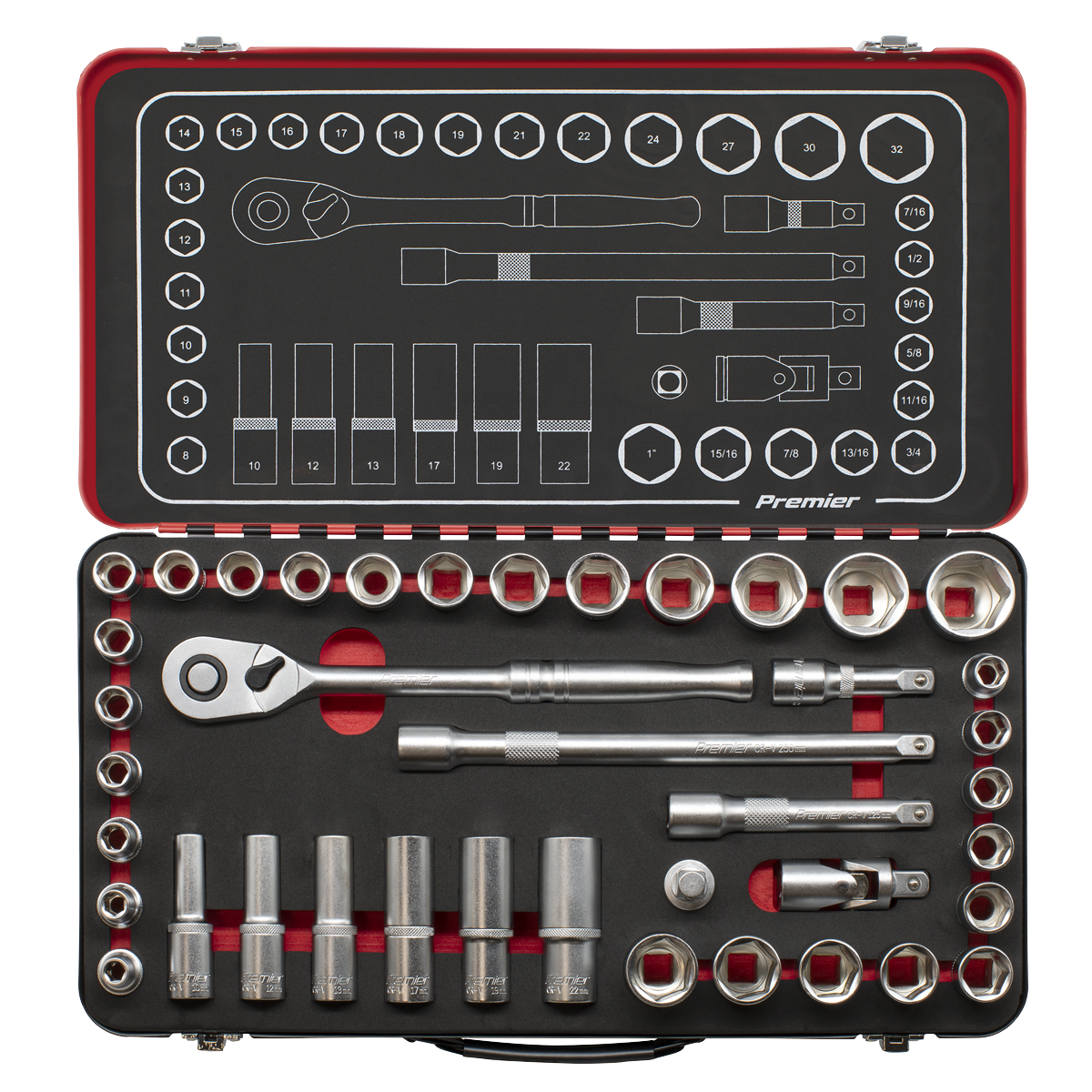 Sealey AK7925 Premier Platinum Metric/Imperial Socket Set 1/2"Sq Drive 40pc - additional view 7