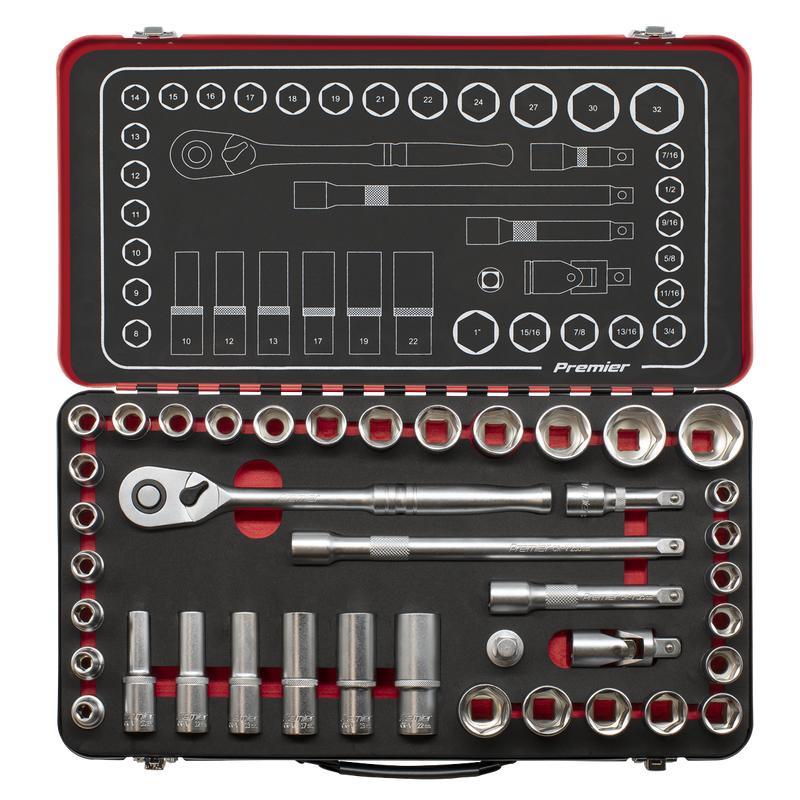 Sealey AK7925 Premier Platinum Metric/Imperial Socket Set 1/2"Sq Drive 40pc - additional view 7