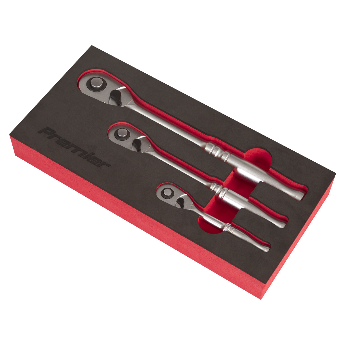 Sealey AK7933 Premier Platinum Pear Head Ratchet Wrench Set with Flip Reverse 3pc - additional view 4