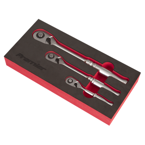 Sealey AK7933 Premier Platinum Pear Head Ratchet Wrench Set with Flip Reverse 3pc - additional view 4