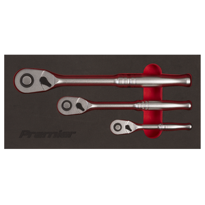 Sealey AK7933 Premier Platinum Pear Head Ratchet Wrench Set with Flip Reverse 3pc - additional view 5