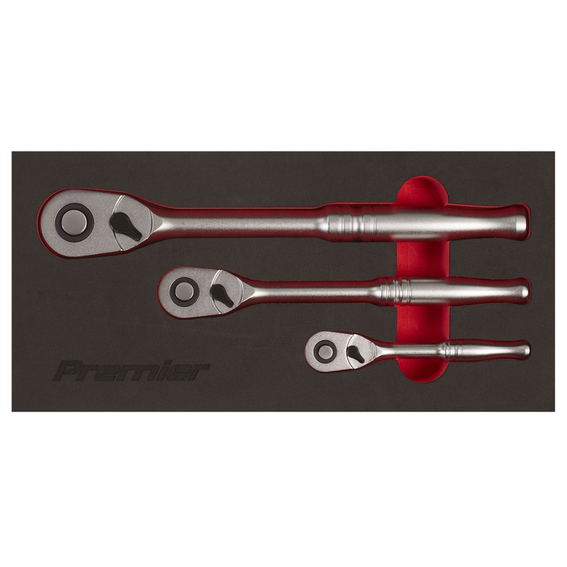 Sealey AK7933 Premier Platinum Pear Head Ratchet Wrench Set with Flip Reverse 3pc - additional view 5