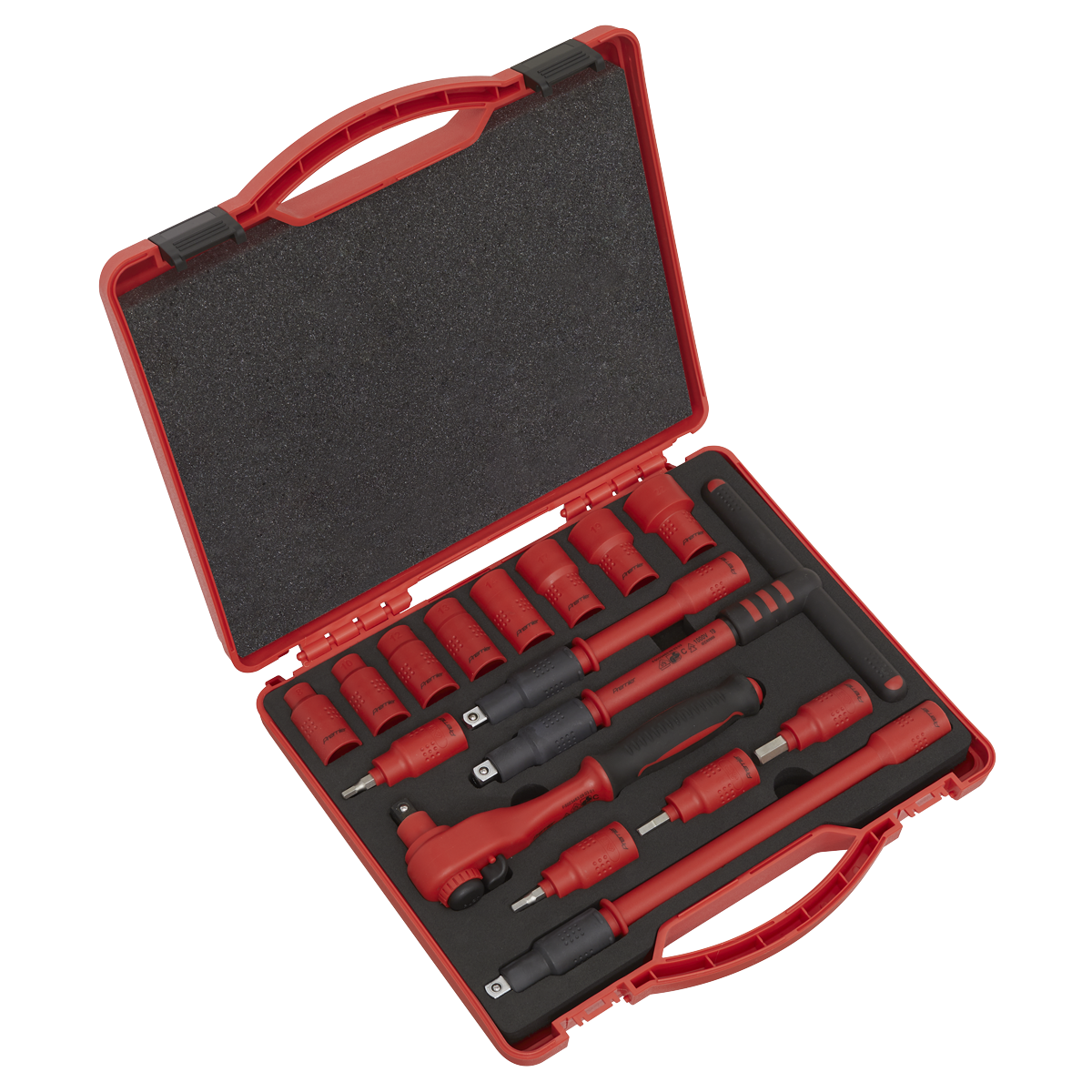 Sealey AK7940 Premier Insulated Socket Set 3/8"Sq Drive 16pc - VDE Approved