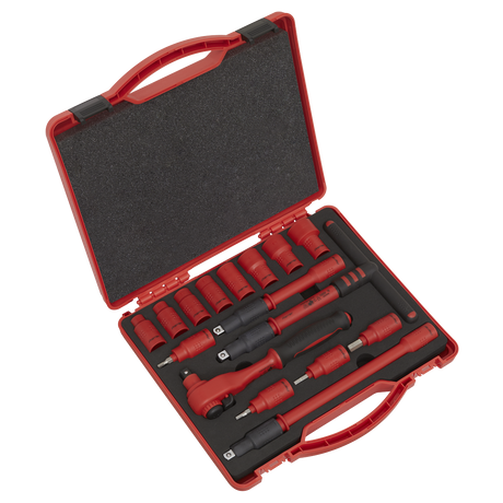 Sealey AK7940 Premier Insulated Socket Set 3/8"Sq Drive 16pc - VDE Approved