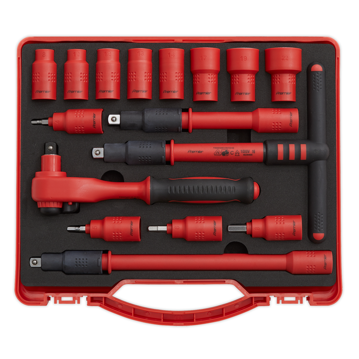 Sealey AK7940 Premier Insulated Socket Set 3/8"Sq Drive 16pc - VDE Approved - additional view 2
