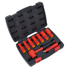 Sealey AK7942 Premier Insulated Socket Set 3/8"Sq Drive 9pc - VDE Approved