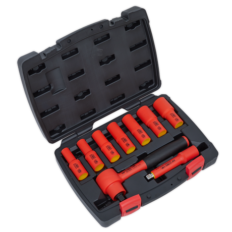 Sealey AK7942 Premier Insulated Socket Set 3/8"Sq Drive 9pc - VDE Approved