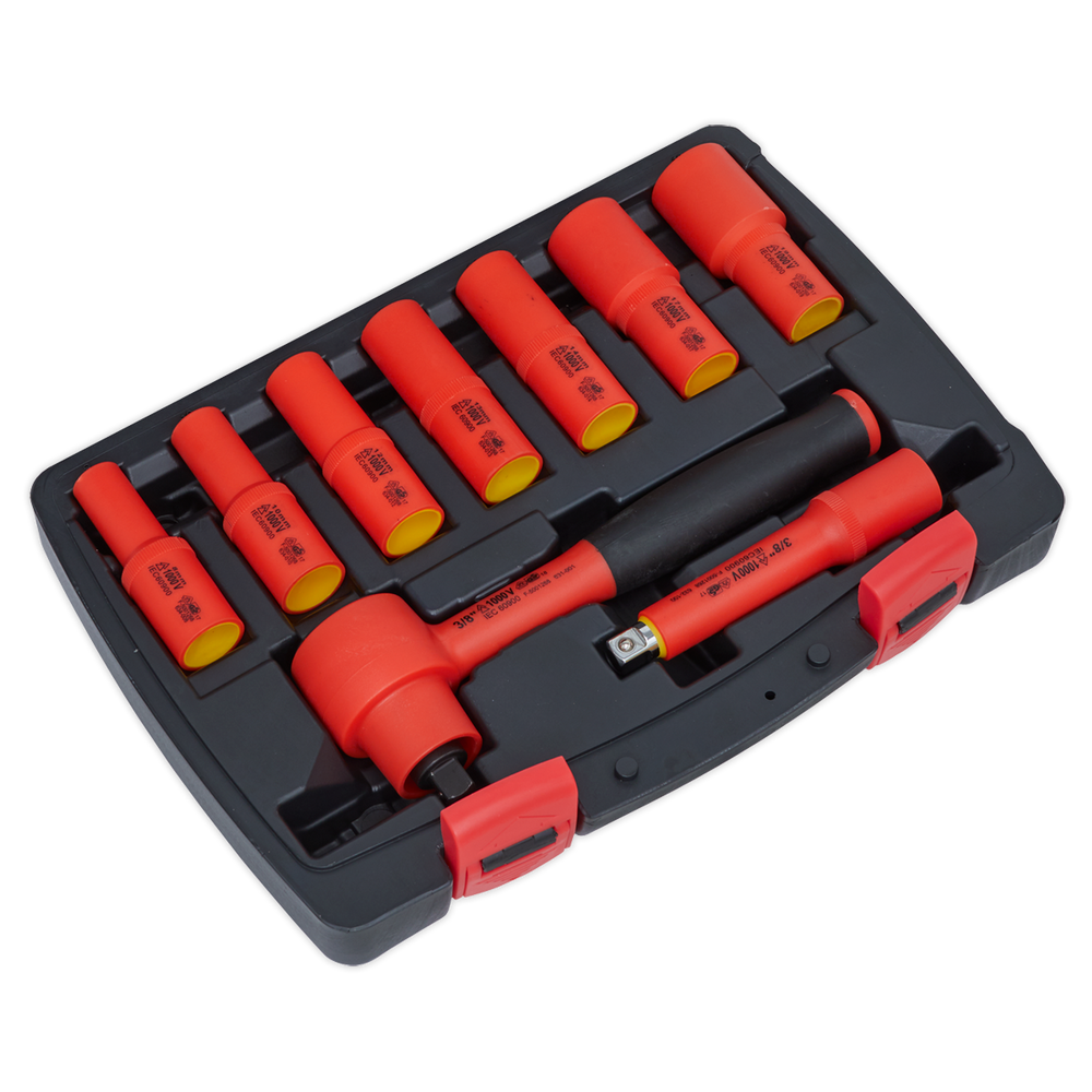 Sealey AK7942 Premier Insulated Socket Set 3/8"Sq Drive 9pc - VDE Approved - additional view 3