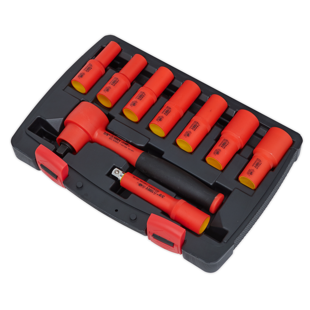 Sealey AK7942 Premier Insulated Socket Set 3/8"Sq Drive 9pc - VDE Approved - additional view 4