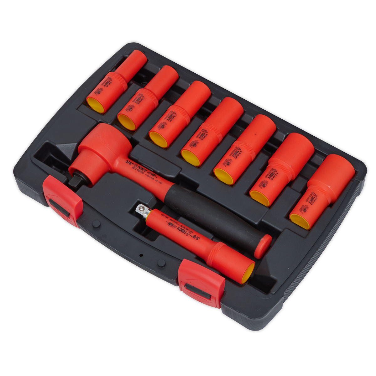 Sealey AK7942 Premier Insulated Socket Set 3/8"Sq Drive 9pc - VDE Approved - additional view 4