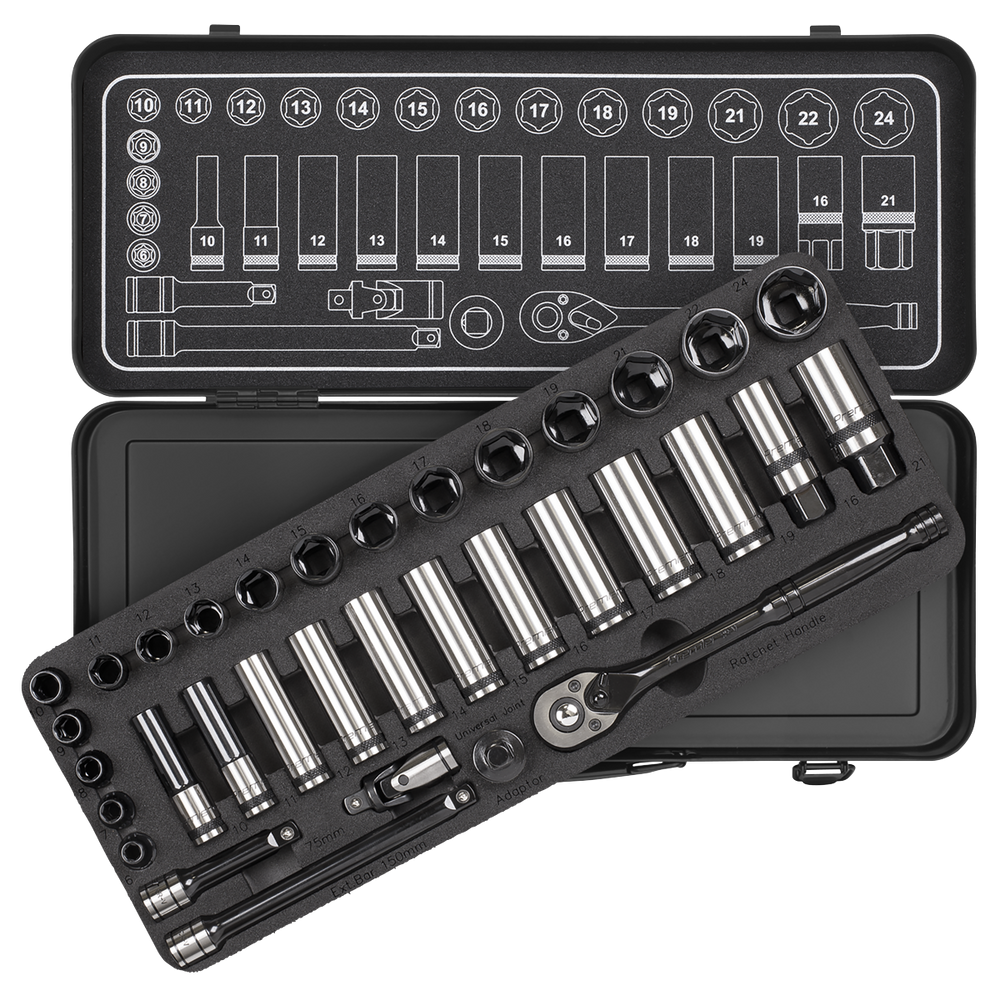 Sealey AK7971 Premier Black Socket Set 3/8"Sq Drive 34pc - additional view 5
