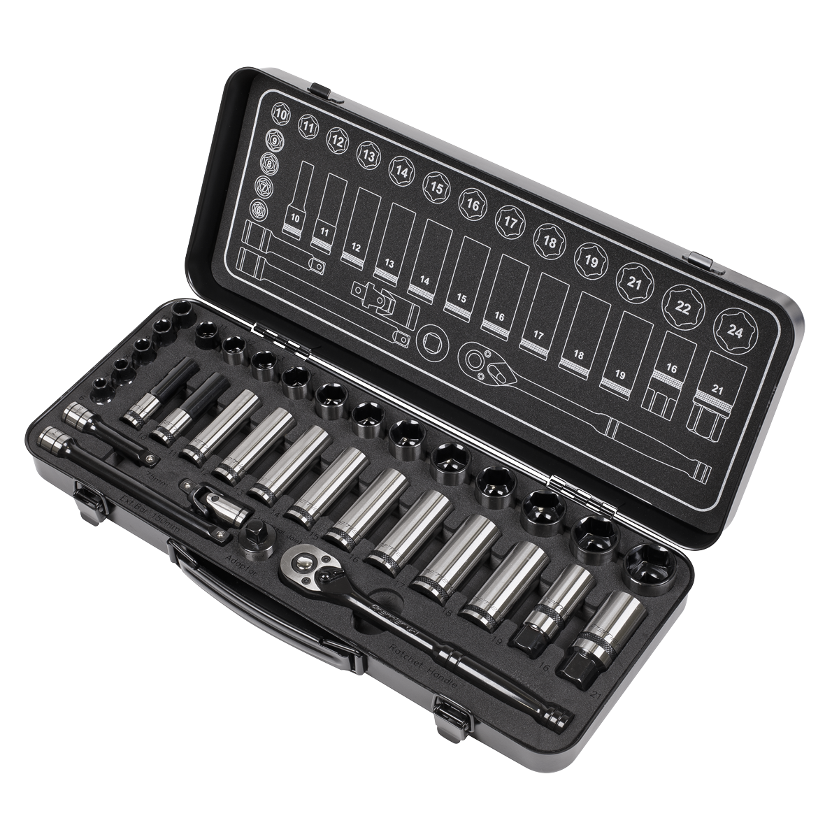 Sealey AK7971 Premier Black Socket Set 3/8"Sq Drive 34pc - additional view 3