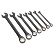 Sealey AK7978 Premier Black Combination Ratchet Spanner Set 7pc