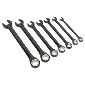 Sealey AK7978 Premier Black Combination Ratchet Spanner Set 7pc