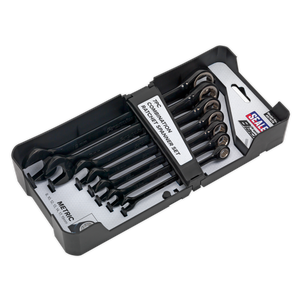 Sealey AK7978 Premier Black Combination Ratchet Spanner Set 7pc - additional view 6