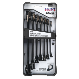 Sealey AK7978 Premier Black Combination Ratchet Spanner Set 7pc - additional view 7