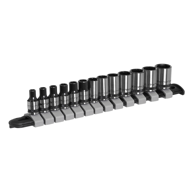 Sealey AK7990 Premier Black Socket Set 1/4"Sq Drive 13pc