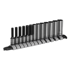 Sealey AK7991 Premier Black Deep Socket Set 1/4"Sq Drive 13pc