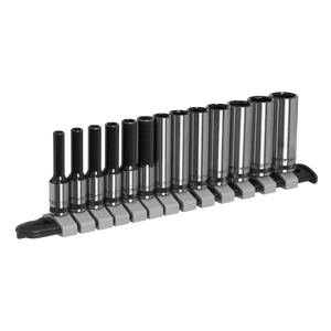 Sealey AK7991 Premier Black Deep Socket Set 1/4"Sq Drive 13pc