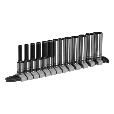 Sealey AK7991 Premier Black Deep Socket Set 1/4"Sq Drive 13pc