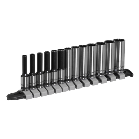 Sealey AK7991 Premier Black Deep Socket Set 1/4"Sq Drive 13pc