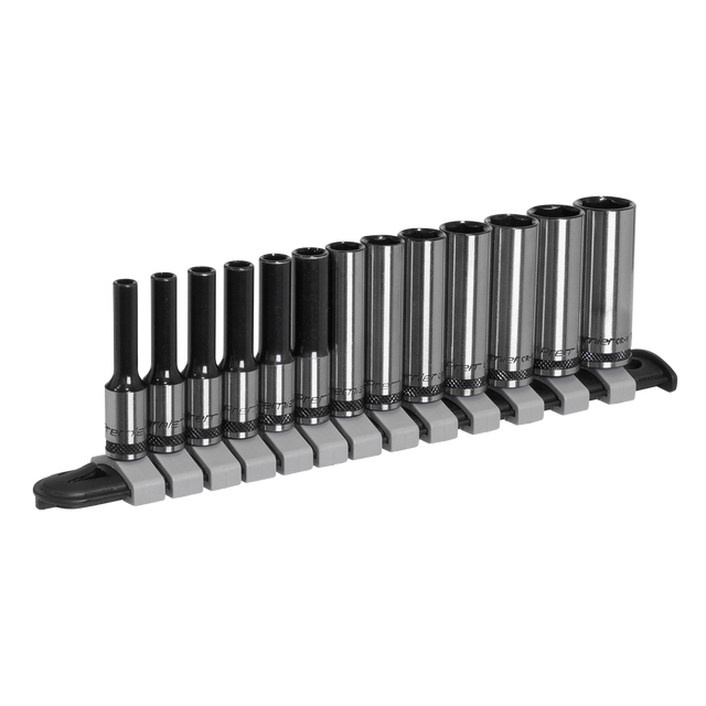 Sealey AK7991 Premier Black Deep Socket Set 1/4"Sq Drive 13pc