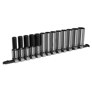 Sealey AK7995 Premier Black Deep Socket Set 1/2"Sq Drive 13pc