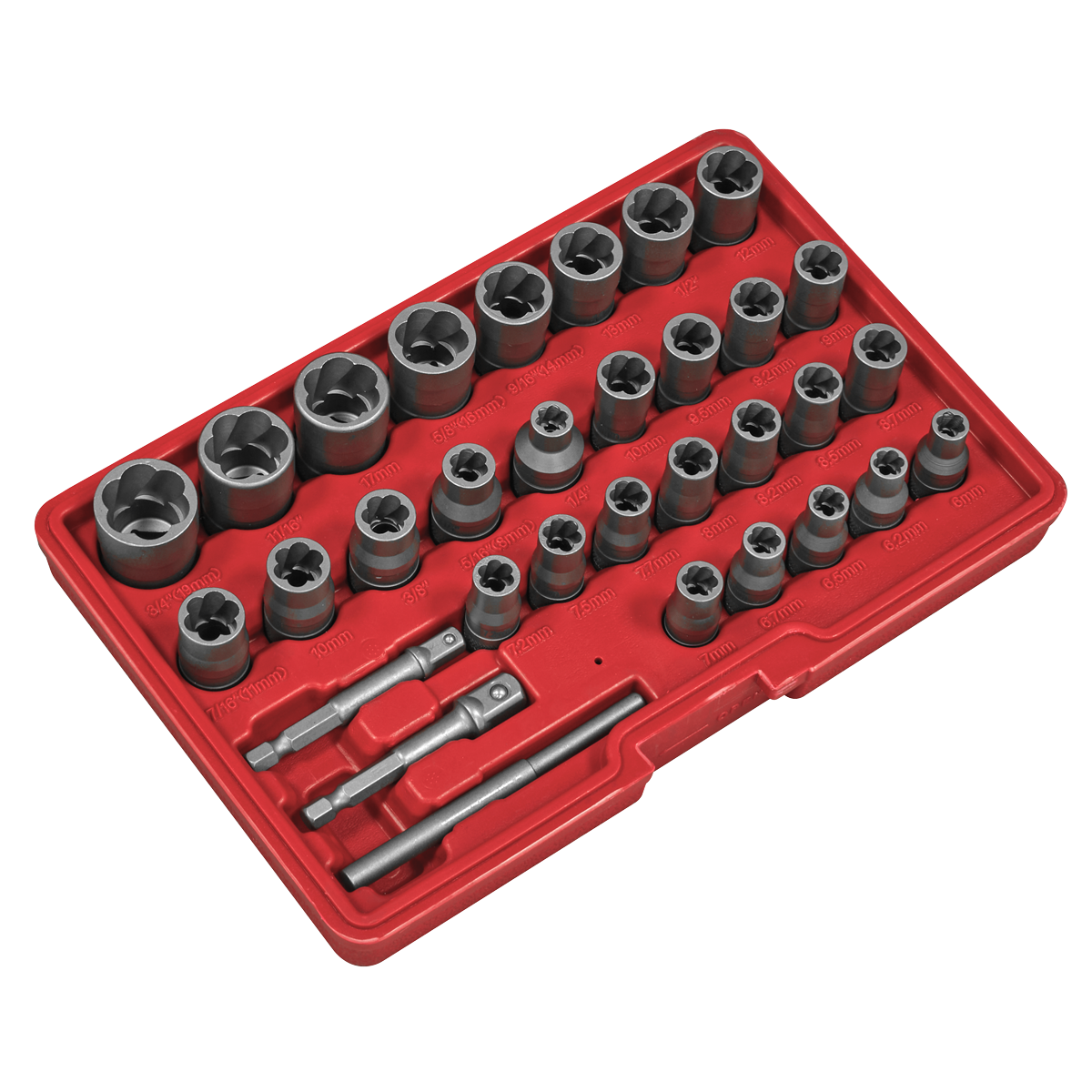 Sealey AK8132 Slim Design Bolt & Nut Extractor Set 32pc - additional view 7