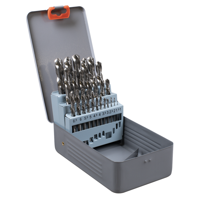 Sealey AK8191 Left-Hand Spiral Drill Bit Set 25pc