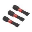 Sealey AK8202 Premier Slotted Impact Power Tool Bits 5.5 x 25mm 3pc