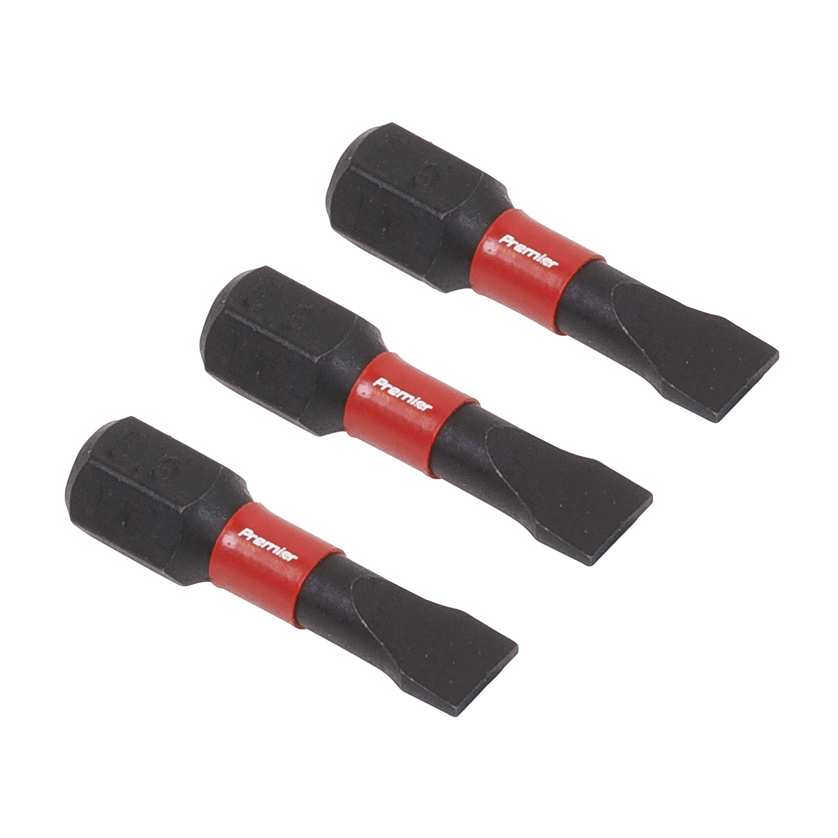 Sealey AK8202 Premier Slotted Impact Power Tool Bits 5.5 x 25mm 3pc