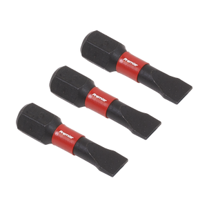 Sealey AK8202 Premier Slotted Impact Power Tool Bits 5.5 x 25mm 3pc