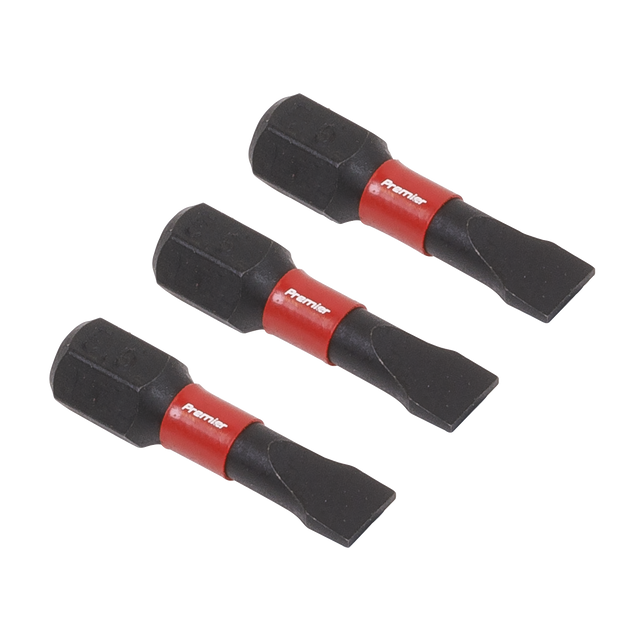 Sealey AK8202 Premier Slotted Impact Power Tool Bits 5.5 x 25mm 3pc