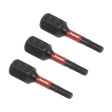 Sealey AK8210 Premier Hex Impact Power Tool Bits 2.5 x 25mm 3pc