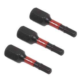Sealey AK8211 Premier Hex Impact Power Tool Bits 3 x 25mm 3pc