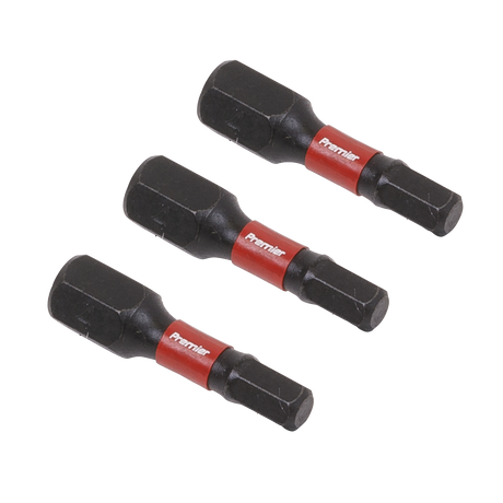 Sealey AK8212 Premier Hex Impact Power Tool Bits 4 x 25mm 3pc