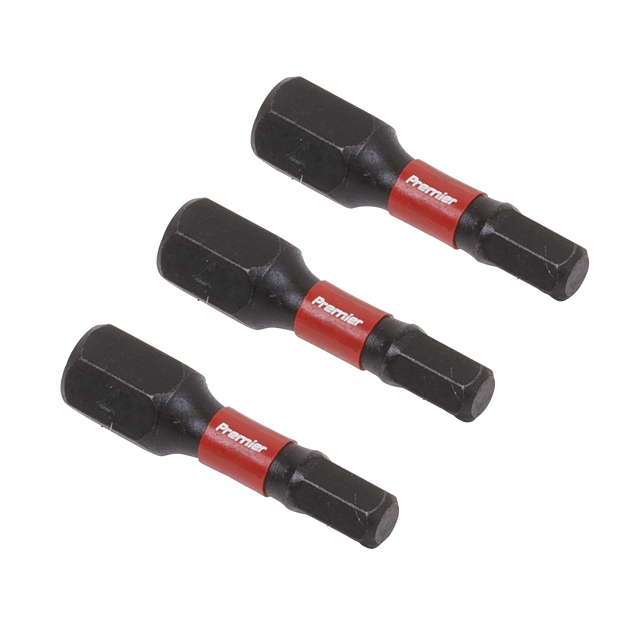 Sealey AK8212 Premier Hex Impact Power Tool Bits 4 x 25mm 3pc