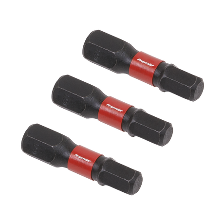 Sealey AK8213 Premier Hex Impact Power Tool Bits 5 x 25mm 3pc