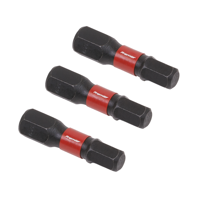 Sealey AK8213 Premier Hex Impact Power Tool Bits 5 x 25mm 3pc