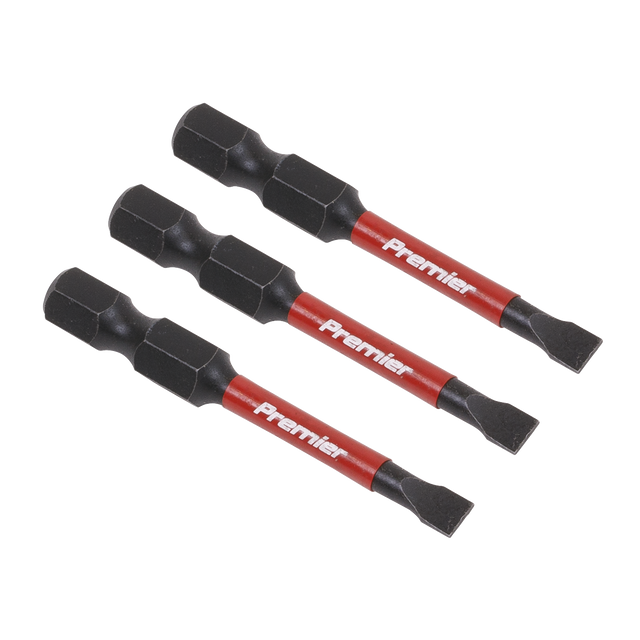 Sealey AK8226 Premier Slotted Impact Power Tool Bits 4.5 x 50mm 3pc