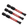 Sealey AK8227 Premier Slotted Impact Power Tool Bits 5.5 x 50mm 3pc