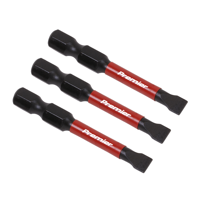 Sealey AK8227 Premier Slotted Impact Power Tool Bits 5.5 x 50mm 3pc