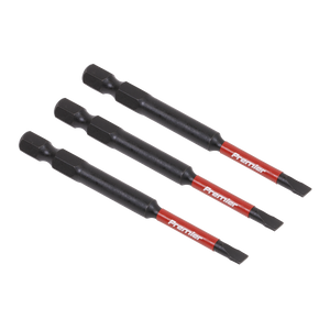 Sealey AK8251 Premier Slotted Impact Power Tool Bits 4.5 x 75mm 3pc