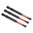 Sealey AK8252 Premier Slotted Impact Power Tool Bits 5.5 x 75mm 3pc
