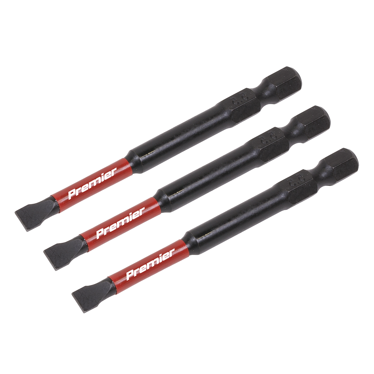 Sealey AK8252 Premier Slotted Impact Power Tool Bits 5.5 x 75mm 3pc - additional view 2