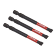 Sealey AK8253 Premier Slotted Impact Power Tool Bits 6.5 x 75mm 3pc