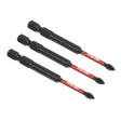 Sealey AK8254 Premier Phillips Impact Power Tool Bits #1 x 75mm 3pc