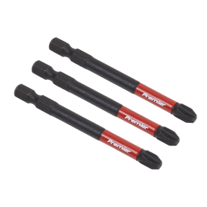 Sealey AK8256 Premier Phillips Impact Power Tool Bits #3 x 75mm 3pc